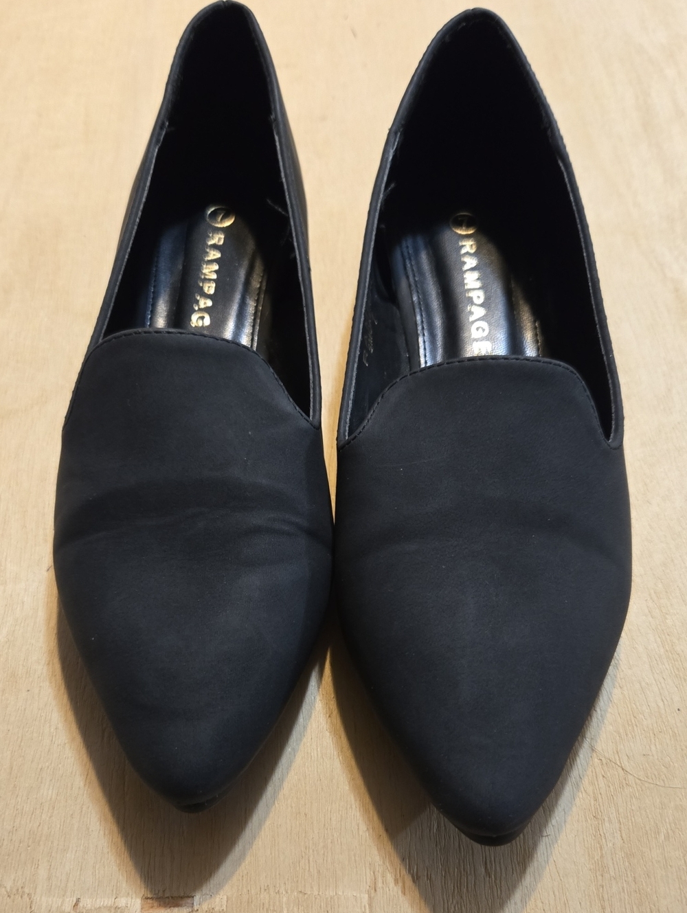 Rampage Pointed Toe Smoking Flat Faux Suede Dark Gray Slip-on Loafer Workleisure